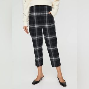 Aritzia Wilfred Chambéry Check Pant in Charcoal/Black - Size 00